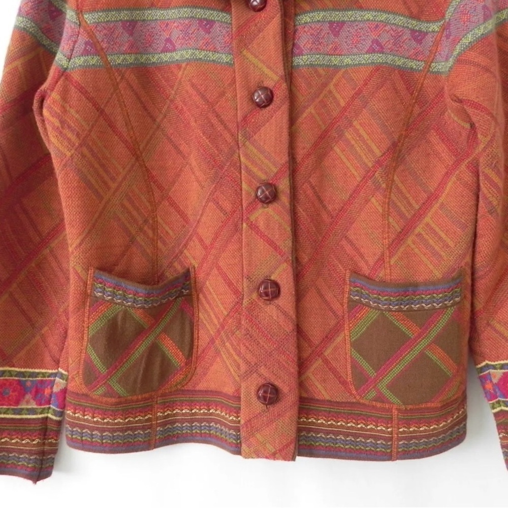 Coldwater Creek Jacket Vintage Style Wool Blend Pockets Multi-Color - Picture 3 of 9
